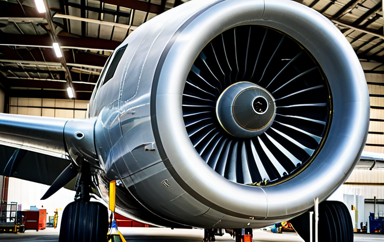 **

A fully clothed aircraft maintenance technician in appropriate attire, working on an airplane engine in a clean, well-lit hangar.  Perfect anatomy, correct proportions, natural pose. Safe for work, appropriate content, professional, family-friendly, high quality, professional photography.

**