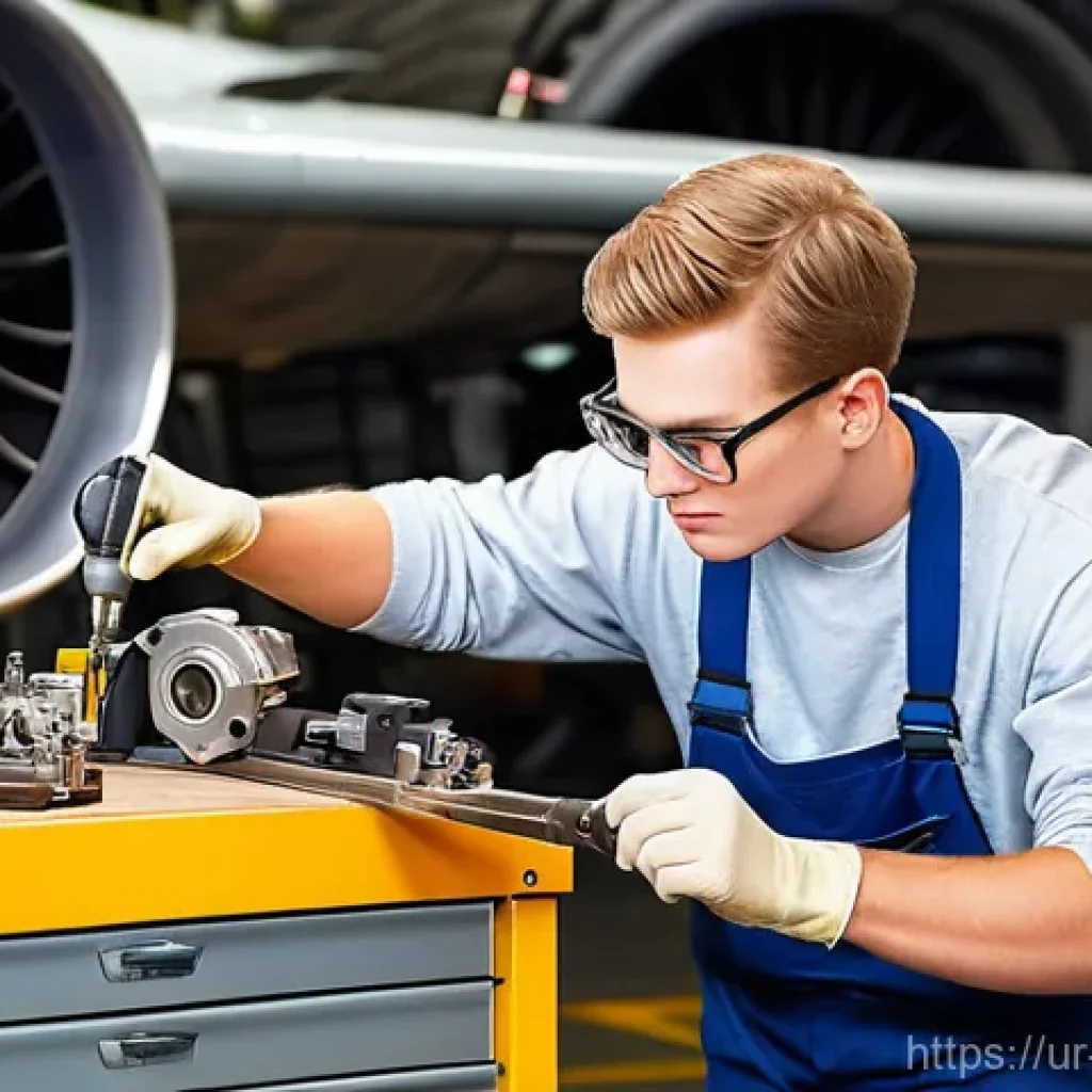 항공정비사 실기 시험 꿀팁 - **Prompt 1: Focused Practical Training**
"A young, determined aircraft maintenance trainee, appr...